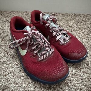 Nike Metcon 3 Red Sneakers with White and Blue Details
